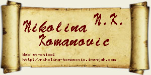 Nikolina Komanović vizit kartica